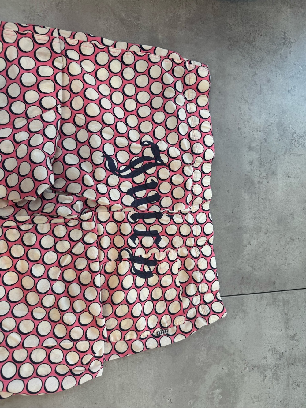 Women pajama bottoms Pink Polka Dot with Script Logo